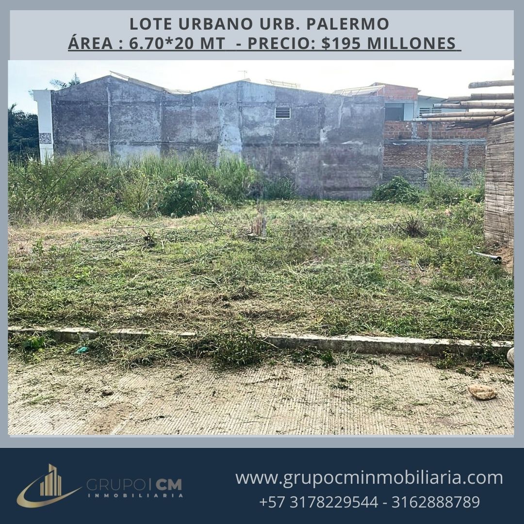 LOTE URBANO PALERMO $195 MILLONES LOTE URBANO PALERMO